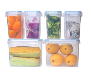 Set <span class=keywords><strong>di</strong></span> 8 Contenitori Classici in Plastica Impilabili per Alimenti con Chiusura a Scatto e Conservazione della Freschezza per Uso in <span class=keywords><strong>Cucina</strong></span> - Product Image 4
