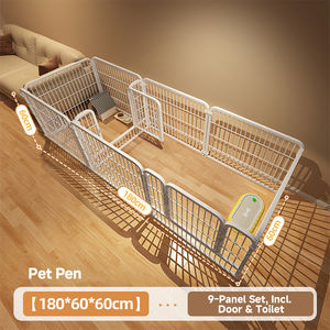 איכות גבוהה נירוסטה מודרנית חיצונית גדר חיית מחמד חיצונית עבור כלבים בינוניים כלבים כלוב עם כיסוי עמיד למים - Product Image 3