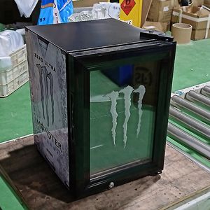 Réfrigérateur de restaurant portable personnalisé, <span class=keywords><strong>mini</strong></span>-réfrigérateur, vitrine réfrigérée, éclairage LED avec logo, porte en verre, 21L - Product Image 5