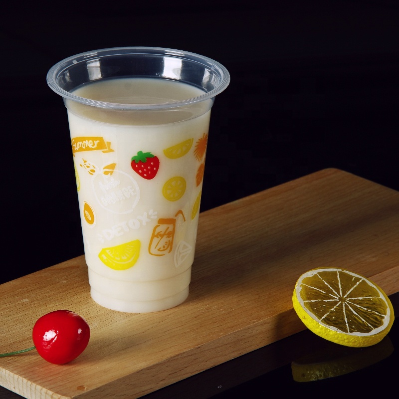 Одноразовые чашки для йогурта, мороженого, пластиковая упаковка размером 90 мм с печатью, экологичный материал