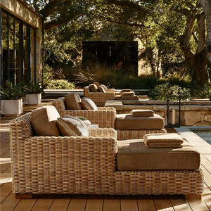 كرسي استلقاء عصري محمول للمسابح الخارجية مصنوع من الخيزران، الأكثر مبيعًا - Product Image 3