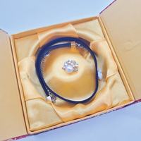 Boîte cadeau de luxe personnalisée avec couvercle et base, fenêtre transparente en PVC et insert en mousse de velours pour l'emballage de bijoux