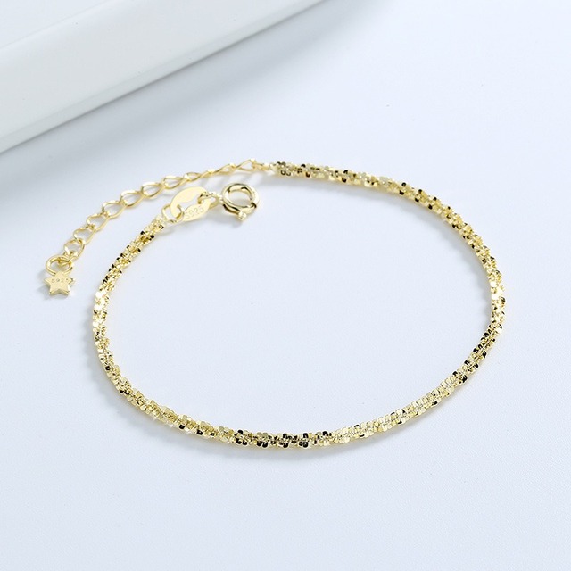Waterproof Women's 925 Sterling Silver Chain Link Bracelet Engagement Wedding Jewelry Wholesale Bulk High Quality Supplies