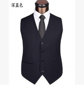 S0349A Chaleco de Traje Formal de Alta Calidad para Hombre, Primavera 2026, Cuello en V, Ajustado, Color Sólido, Relleno de Algodón - Product Image 3