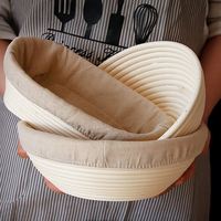 Panier d'épreuvage ovale 11 pouces Banneton Double grand grattoir à pâte en plastique sac de guichet à pain 10In Kits de démarrage au levain oblong