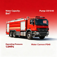 Camion-citerne à eau de 8000 L, camion de pompiers Dongfeng D530, moteur Cummins 170 CV, pompe à incendie CB10/40, canon PS40, camion de pompiers municipal à vendre