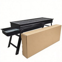 Barbecue portable pliable au charbon de bois en fer avec grille en acier inoxydable sans fumée pour le camping et les pique-niques en intérieur/extérieur