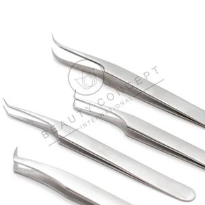 Pince à cils volume en acier inoxydable japonais noir plasma de marque privée pince à épiler à pointe en fibre de maintien forte pince à cils écologique - Product Image 5