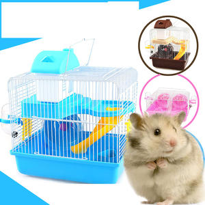 Высококачественная маленькая клетка для животных для хомяков, песчанки, шиншиллы, кролики, белки, портативная металлическая пластиковая кнопка для среды обитания - Product Image 5