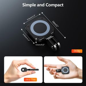 Amazear 360 °   Soporte Magnético Giratorio para Cámara Insta360 GO Ultra, Base Metálica de Liberación Rápida, Tornillo Estándar de 1/4\" para una Fijación Estable - Product Image 4