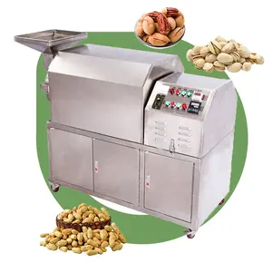 100kg Hr Sesame Chinês Chestnut Grain-Roaster Pequena Escala Soy Grain Amendoim Penut Nut Roaster Drum Flavour Machine