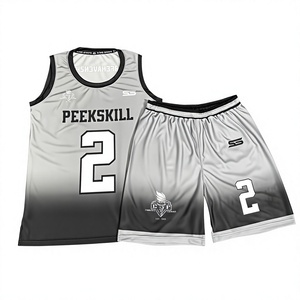 Ensemble de maillot et short de basket-ball personnalisé SIBRIN, sublimé, respirant, anti-transpiration, antibactérien |   Concevez le nom de votre équipe - Product Image 2
