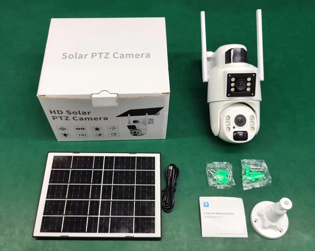hd Solar Ptz Camera Dual-Lens 4G European Version Dual-Lens Solar Panoramic Camera  4G Solar Camera Photography Device