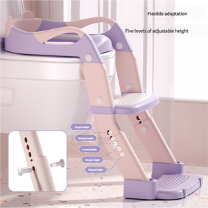 Escalera de Inodoro Moderna de Plástico para Niños, Plegable y Ajustable - Taburete de Inodoro para Bebés con Sifón en P - Tres en Uno, Portátil para Uso en el Baño - Product Image 2