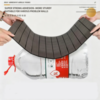 Panneau mural auto-adhésif 3D texturé imitation bois, épais et imperméable, pour la décoration de fond de télévision