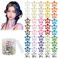 Lot de 50 pinces à cheveux étoiles élégantes pour filles, petites pinces à griffes en métal de haute qualité, accessoires scolaires