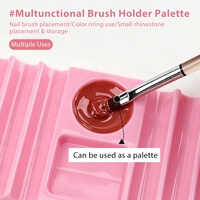 Support multifonctionnel pour pinceaux de nail art, plateau de rangement pour vernis gel et palette de couleurs, organisateur de rangement pour strass, idéal pour salon de manucure