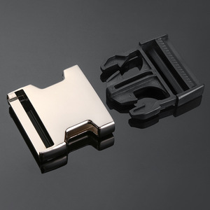 Hebilla de liberación lateral de aleación de zinc, plateada y negra, duradera, para accesorios de bolsos - Product Image 3