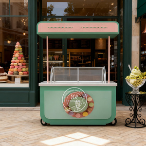 Fiberglass Stainless Steel Electric Food Bike Gelato Showcase Kiosk Popsicle Freezers Italian Ice Cream Display Cart Lithium - Product Image 4