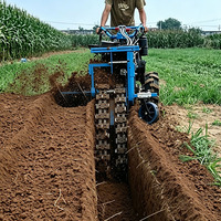 Trancheuse à chaîne diesel portative pour le déposement de canalisations, profondeur réglable pour la construction souterraine de câbles d'eau agricoles