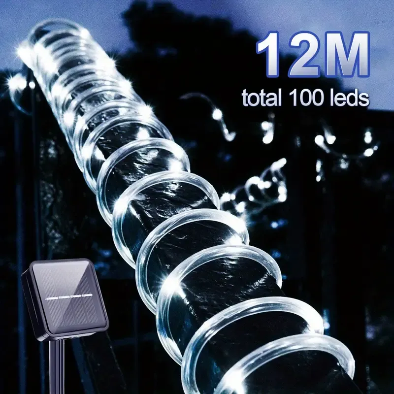 Solar String Lights Outdoor Waterproof LED 66ft 33ft Rope Lights Solar Powered,8 Modes Fairy Lights · image 6
