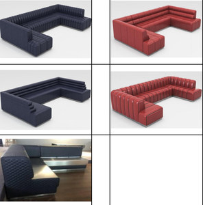 Mobilier sur mesure pour projets commerciaux : Sièges modulaires haut de gamme avec base en acier inoxydable pour clubs - Product Image 4