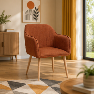 Fauteuil <span class=keywords><strong>Atmosphera</strong></span>-Visoca Amber en tissu texturé avec structure en métal L 60 X D 57 cm - Design contemporain pour salle à manger et salon - Product Image 4