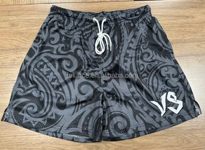 Shorts a maglia da uomo stampati all'ingrosso su misura con sublimazione 5 pollici <span class=keywords><strong>pantaloncini</strong></span> in rete Paisley personalizzati con tasche - Product Image 4