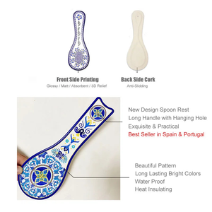 Salvamanteles de cerámica de diseño español con estampado de cuchara de cerámica, Mantel Individual de cerámica de sublimación personalizable de Italia - Product Image 3