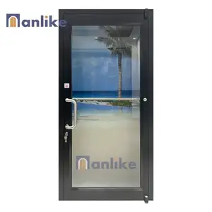 Anlike Hospital Project Modern Security Glass Automatic Aluminum Swing Coffee Front Casement Door