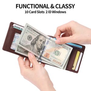 Regali personalizzati RFID blocco Extra grande capacità in pelle fermasoldi minimalista sottile carta di credito <span class=keywords><strong>portafoglio</strong></span> <span class=keywords><strong>verticale</strong></span> per gli uomini - Product Image 4