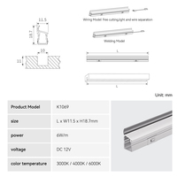 Lampes LED encastrées en aluminium L Light pour armoires, éclairage encastré en plastique écologique, installation facile, cuisine moderne 4000K