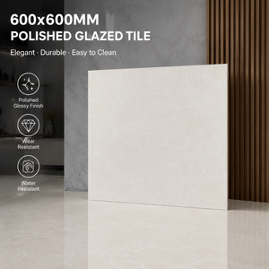 Piastrelle Ecologiche per Pavimenti 60x60 in Ceramica Porcellanata Lucida Effetto Marmo Colore Beige Resistenti all'Usura per Pavimenti Interni - Product Image 5