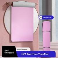 Tapis de yoga en EVA épaissi de 0,6 cm pour femmes - Anti-bruit, antidérapant, longueur 183 cm, pour exercices, saut à la corde, sieste des étudiants, avec sangle