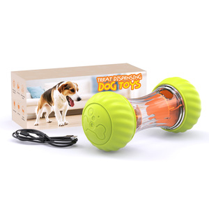 Juguete dispensador de comida para mascotas, rollo interactivo verde con golosinas para perros y gatos, recargable por USB - Product Image 5