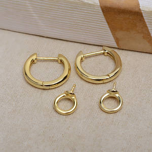 Pendientes Lisos en Forma de U de Plata S925 con 10-12 Perlas, Bandeja de Accesorios de Joyería DIY 4992, Accesorio de Moda - Product Image 3