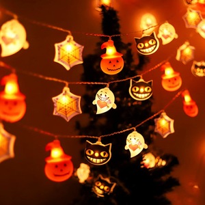 Hot Sale Halloween Series Scary and Weird Cat Ghost Spider Web Pumpkin Indoor Decoration LED String Lights - Product Image 3