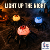 Twee bloemen Halloween spinnenschedel knipperende LED-lampjes oogkaars ontwerp plastic materiaal geen batterij nodig decoratie