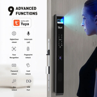 Serrure de porte intelligente Slim Video avec caméra 1MP, objectif 120 degrés, autonomie de 10 mois, vision nocturne infrarouge, clavier Bluetooth Tuya