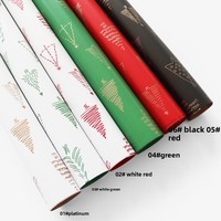 Papier d'emballage écologique et recyclable pour bouquets de fleurs de Noël, vente en gros transfrontalière pour usines de fleurs, emballage cadeau