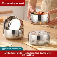 Bol à soupe et à riz multifonctionnel en acier inoxydable 316L de qualité alimentaire, isolé thermiquement, anti-brûlure, pour bébés et adultes, pour la cuisine et la maison