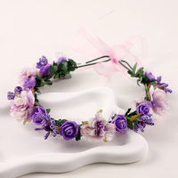 Nouvelle Couronne de Fleurs pour Mariée, Accessoire Cheveux, Bandeau pour Enfants, Spectacle, Plastique 16CM