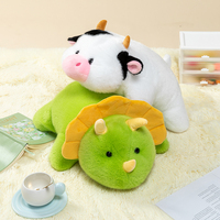 Coussin en peluche animal couché de 45 cm, lapin aux oreilles tombantes, hippopotame, vache, coussin en peluche doux et moelleux pour enfants, jouet à câliner pour dormir