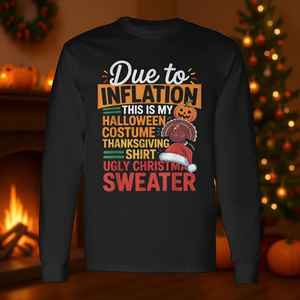 En raison de l'inflation, Halloween, Thanksgiving, Noël, T-shirt à manches longues - Product Image 3