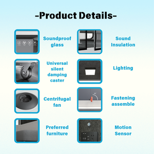 Cabines insonorisées modernes en aluminium, cabines d'intimité mobiles, cabines <span class=keywords><strong>de</strong></span> réunion, mobilier <span class=keywords><strong>de</strong></span> bureau, cabines d'étude, studios d'enregistrement, hôtels en plein air - Product Image 4