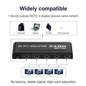 Tiên tiến 4K HDTV <span class=keywords><strong>Splitter</strong></span> cho đa màn hình 4 cổng 1x4 <span class=keywords><strong>Splitter</strong></span>, gương hiển thị cho TV & máy tính xách tay mở rộng - Product Image 3