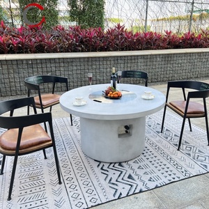 Luxury Outdoor Dining Table with <strong>Fire</strong> Pit Elegant Bar <strong>Barrel</strong> Design for Outdoor Entertaining - Product Image 4