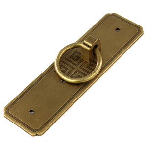 Poignée de porte en laiton de style chinois avec anneau pour porte en bois, installation facile - Product Image 4