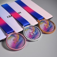 Médailles en cristal personnalisées Médaille d'or Ruban Bronze Gagnant Médailles pour enfants Adultes Prix de la journée sportive, Compétitions de gymnastique