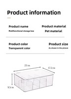 Conteneur de rangement alimentaire de bureau en plastique transparent en gros avec couvercle et petits compartiments pour organiser les badges